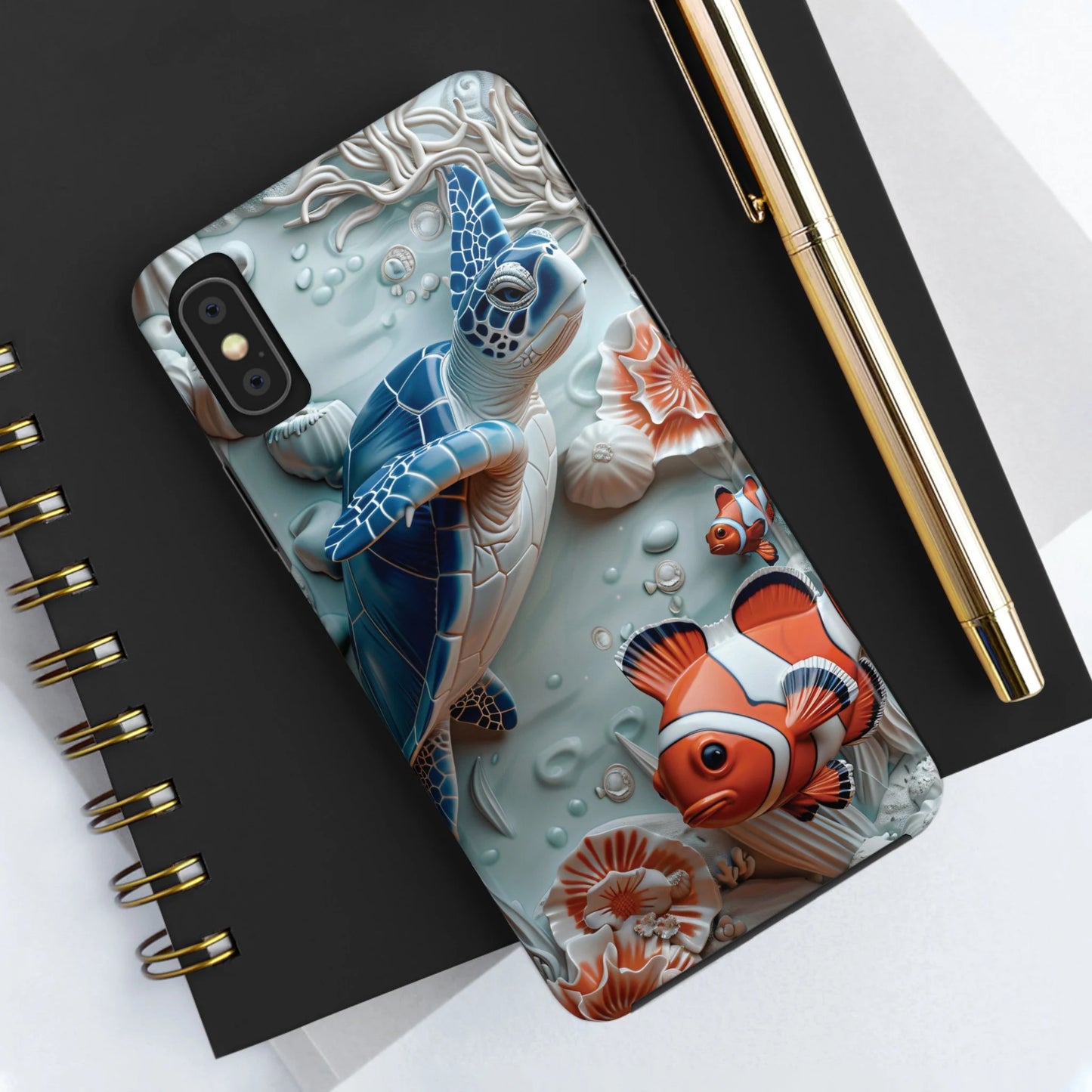 Sea Turtle and Clown Fish iPhone Case