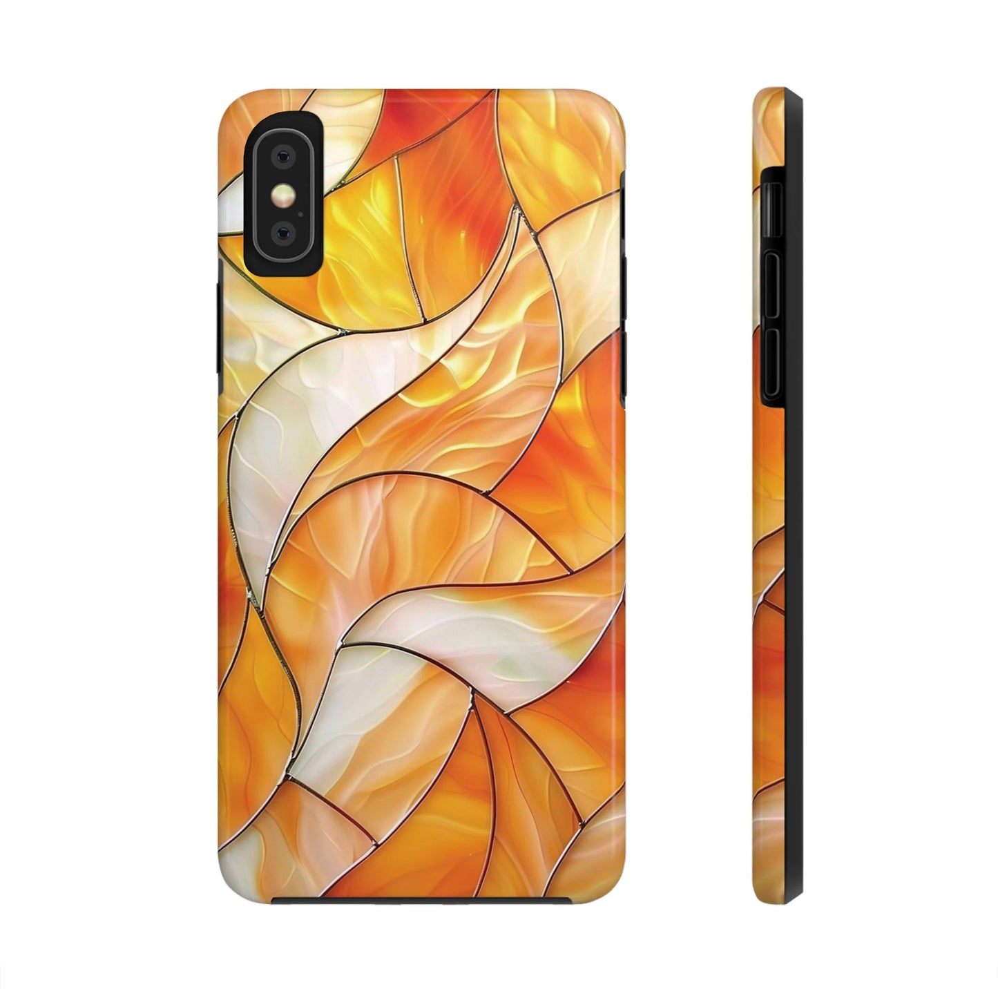 Orange and White iPhone Case