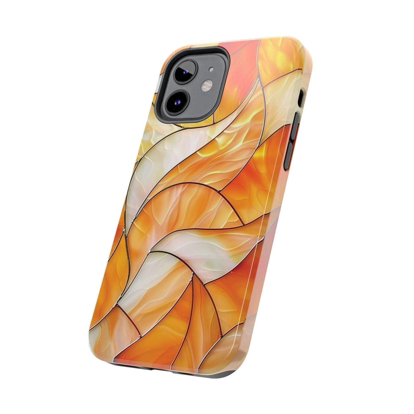 Orange and White iPhone Case