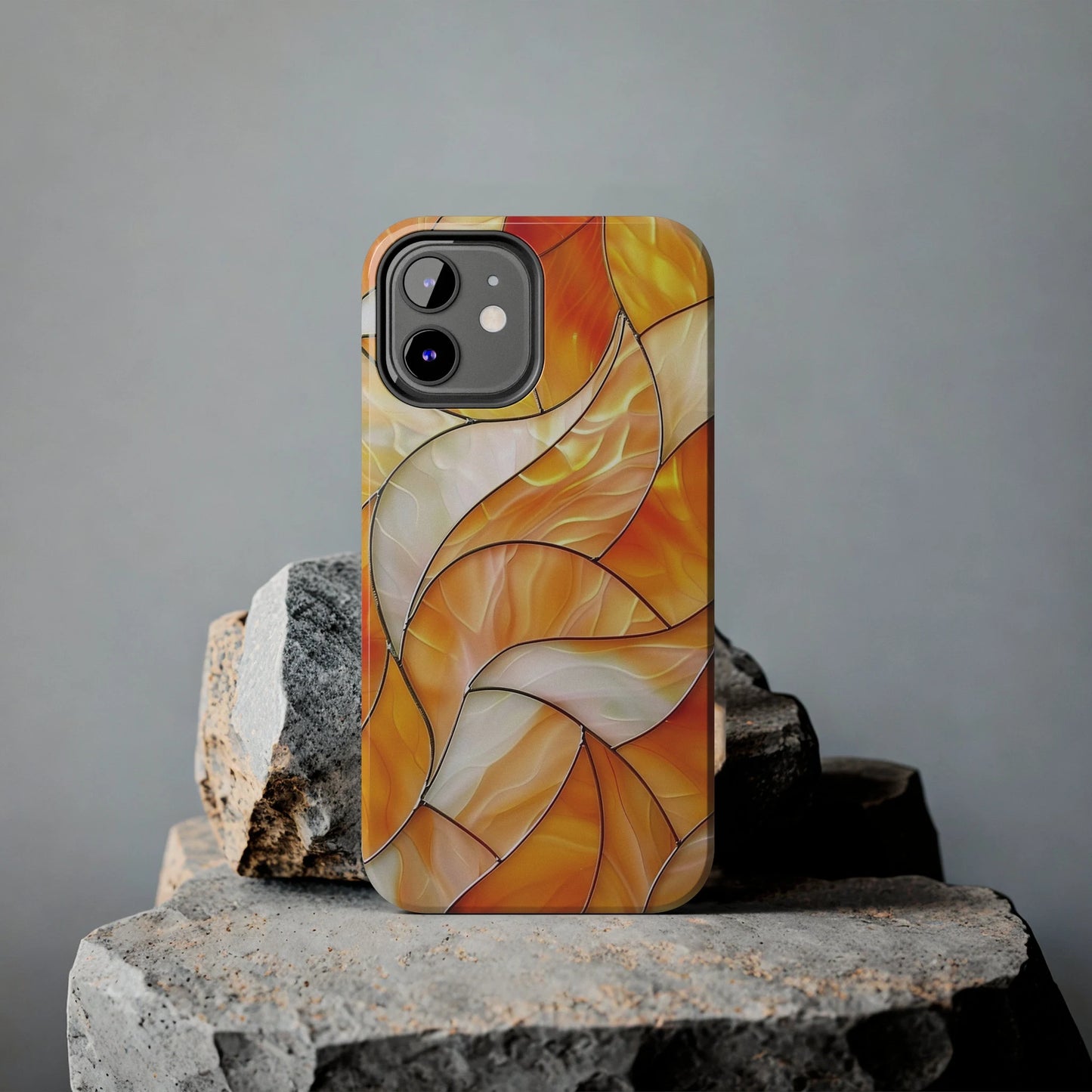 Orange and White iPhone Case