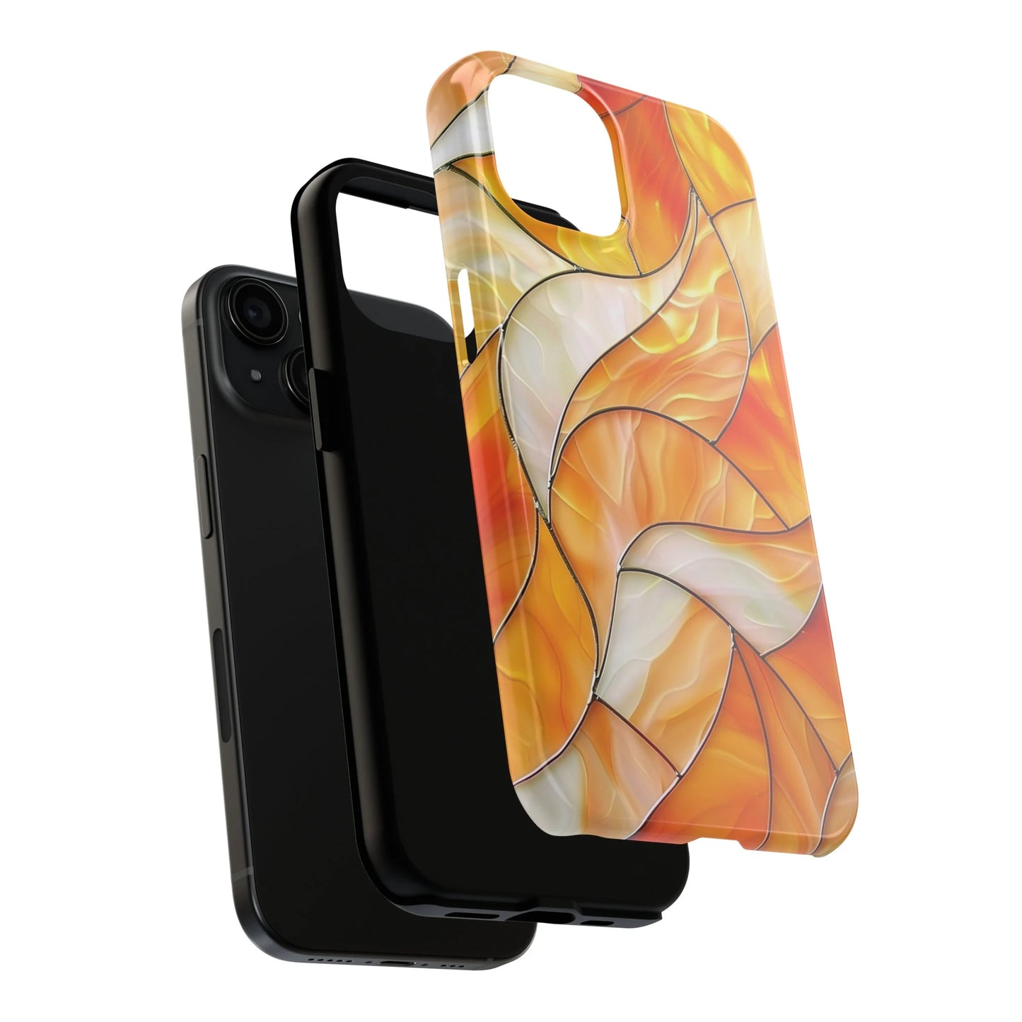 Orange and White iPhone Case